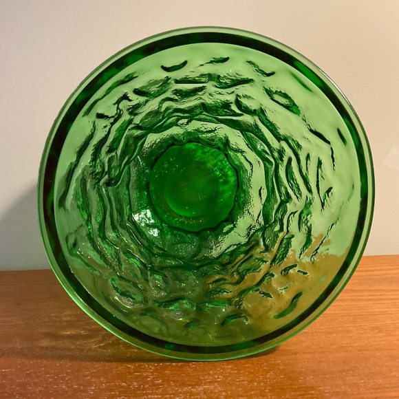 Vintage E.O. Brody Company Green Crinkle Glass Flower Vase 8” - Picture 8 of 13